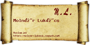 Molnár Lukács névjegykártya