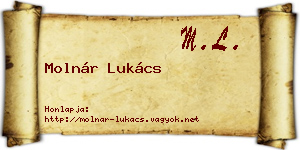 Molnár Lukács névjegykártya